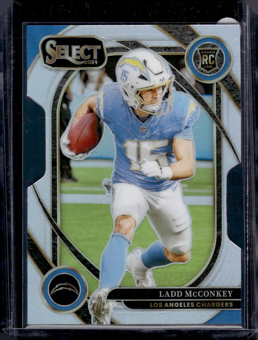 Ladd McConkey Rookie Card Silver Prizm Die Cut 2024 Select #268 LA Chargers: Panini Select, Prizm, Mosaic, Contenders, Zenith, Phoenix, Illusions, Absolute, Rookie NFL Sports Trading Cards, SP, SSP, Cards, Football Cards for Sale Near Me, Superbowl & Hall of Fame Player Cards,