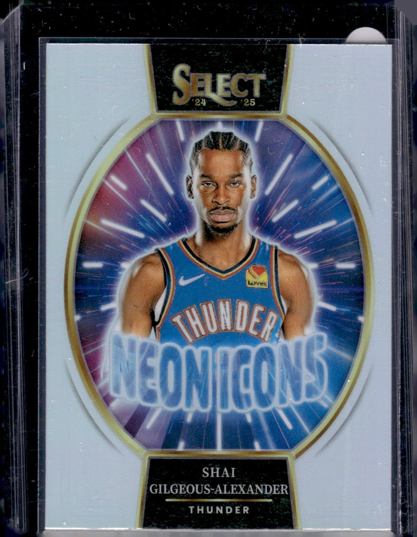 Shai Gilgeous-Alexander Neon Icons Silver Prizm 2024-25 Panini Select #10 OKC Thunder (1 of 2)
