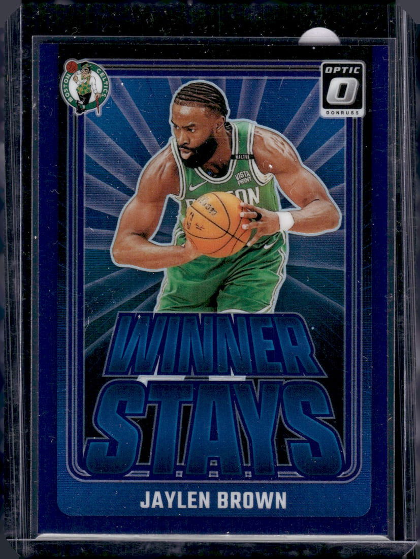 Jaylen Brown Winner Stays Purple Prizm 2024-25 Donruss Optic #7 Boston Celtics (1 of 2)