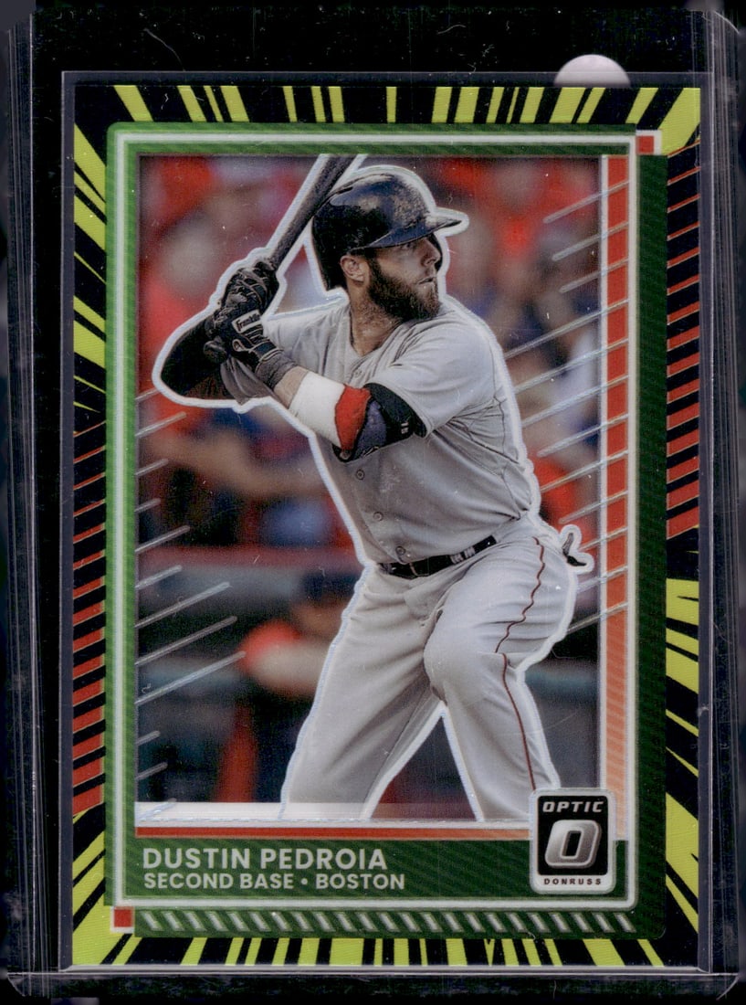 Dustin Pedroia Electricity Prizm /69 2025 Donruss Optic #28 Boston Red Sox (1 of 2)