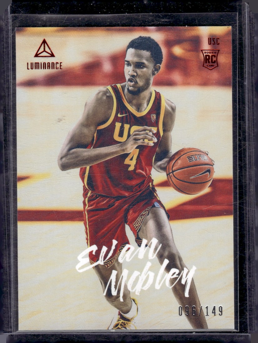 Evan Mobley Rookie Card Red /149 2021 Chronicles Luminance Draft Picks #77 USC Trojans (1 of 2)