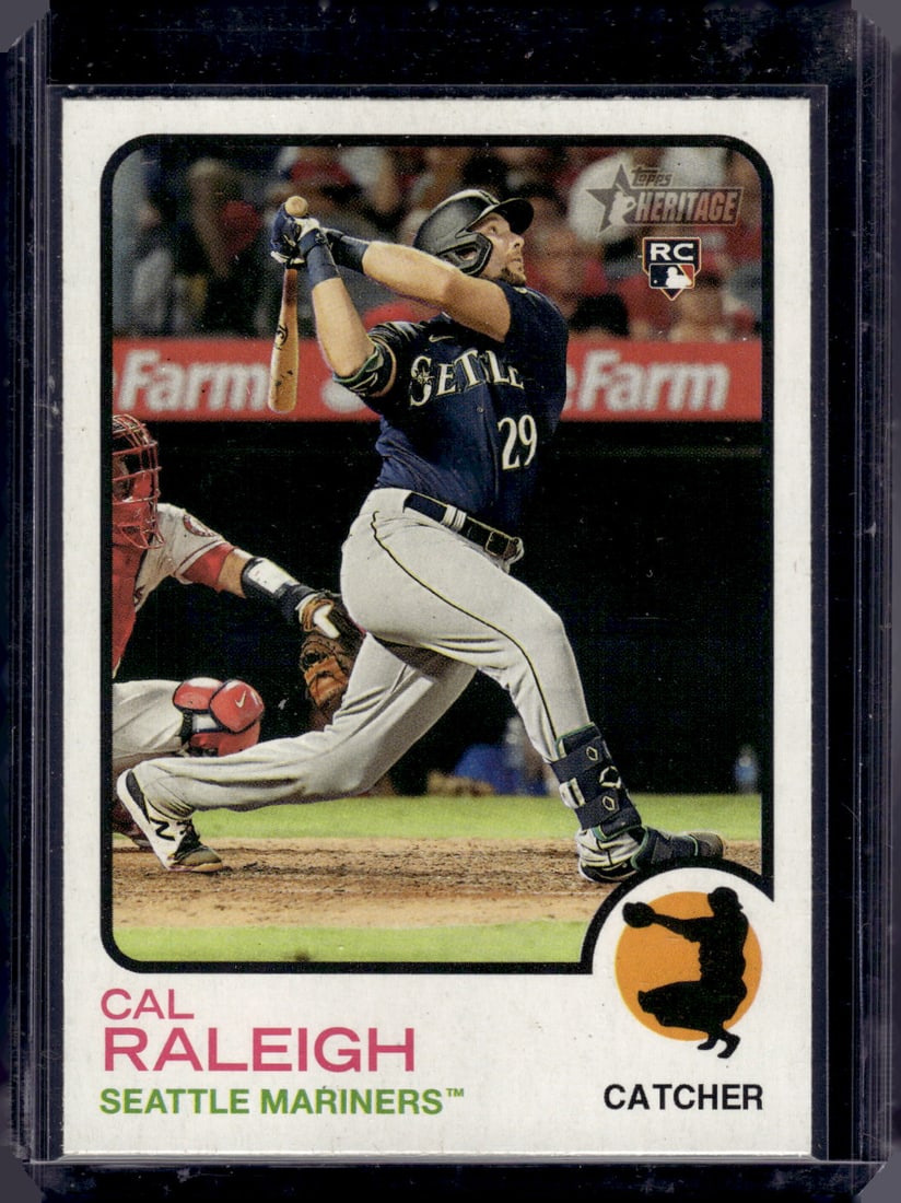 Cal Raleigh Rookie Card 2022 Topps Heritage #367 Seattle Mariners Baseball Card (1 of 2)