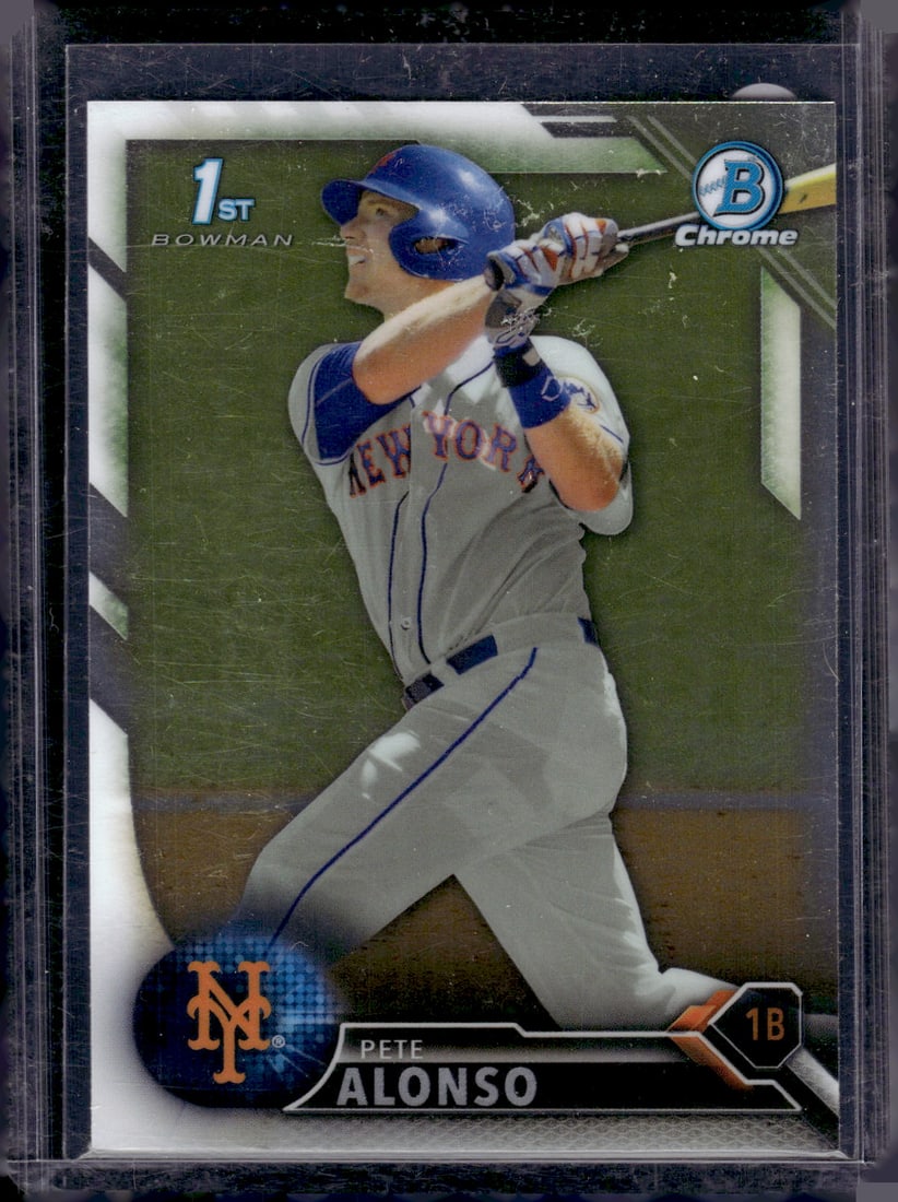 Pete Alonso 1st Bowman Chrome 2016 Bowman Chrome Draft #BDC-92 New York Mets (1 of 2)