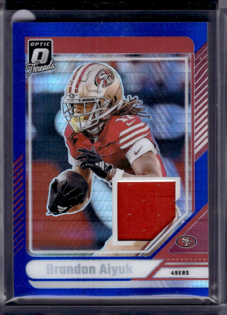 Bradon Aiyuk Blue Hyper Prizm Patch 2024 Donruss Optic #DTB-BAK 49ers Football Card (1 of 2)
