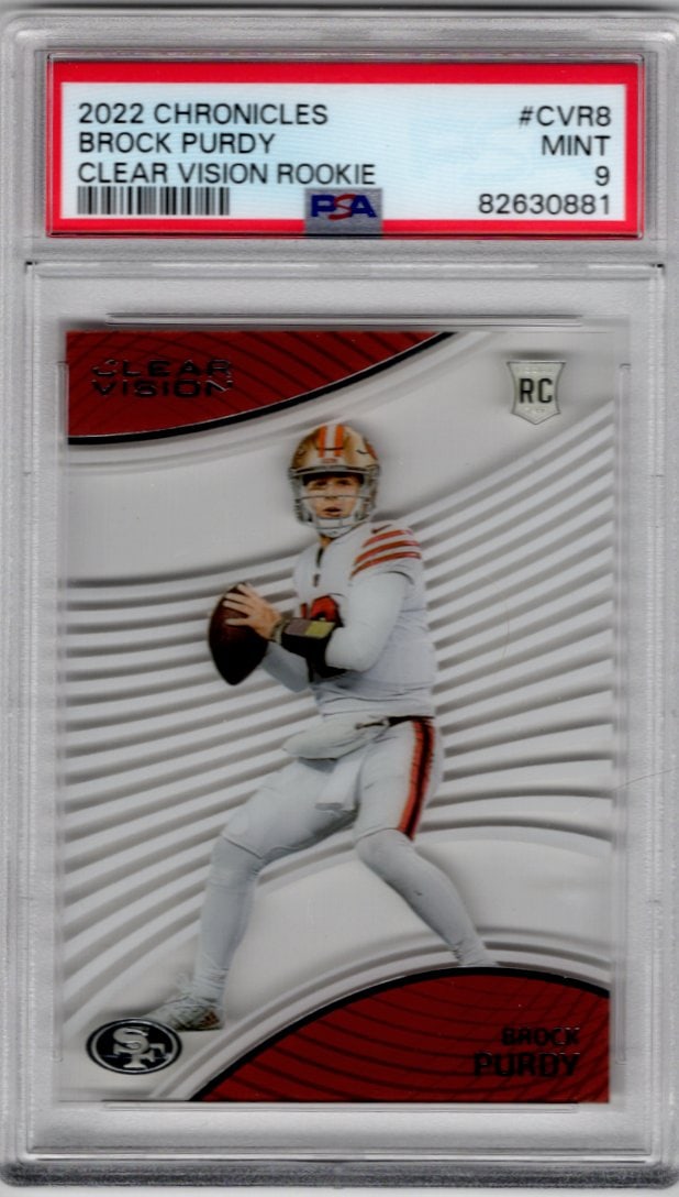 Brock Purdy Rookie Card Clear Vision 2022 Chronicles #CVR-8 PSA 9 49ers Football Card (1 of 2)