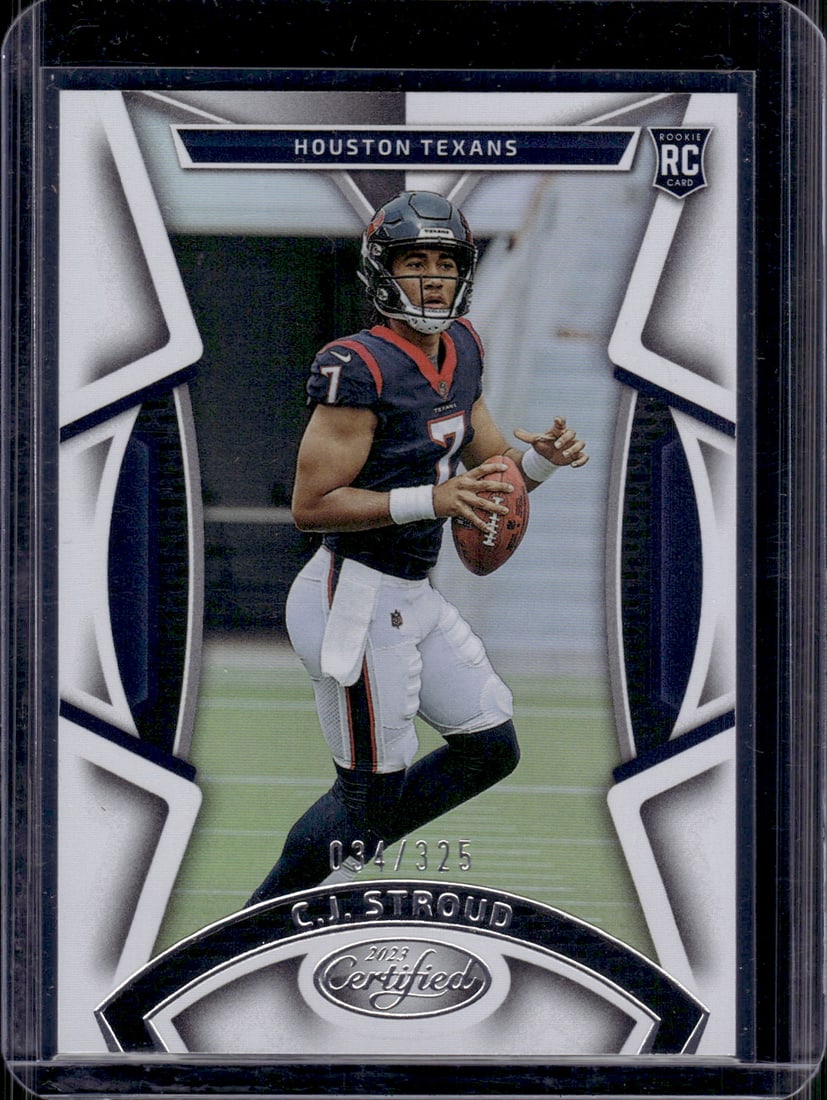 Cj Stroud Rookie Card Mirror /325 2023 Panini Certified #104 Houston Texans: Panini Select, Prizm, Mosaic, Contenders, Zenith, Phoenix, Illusions, Absolute, Rookie NFL Sports Trading Cards, SP, SSP, Cards, Football Cards for Sale Near Me, Superbowl & Hall of Fame Player Cards,