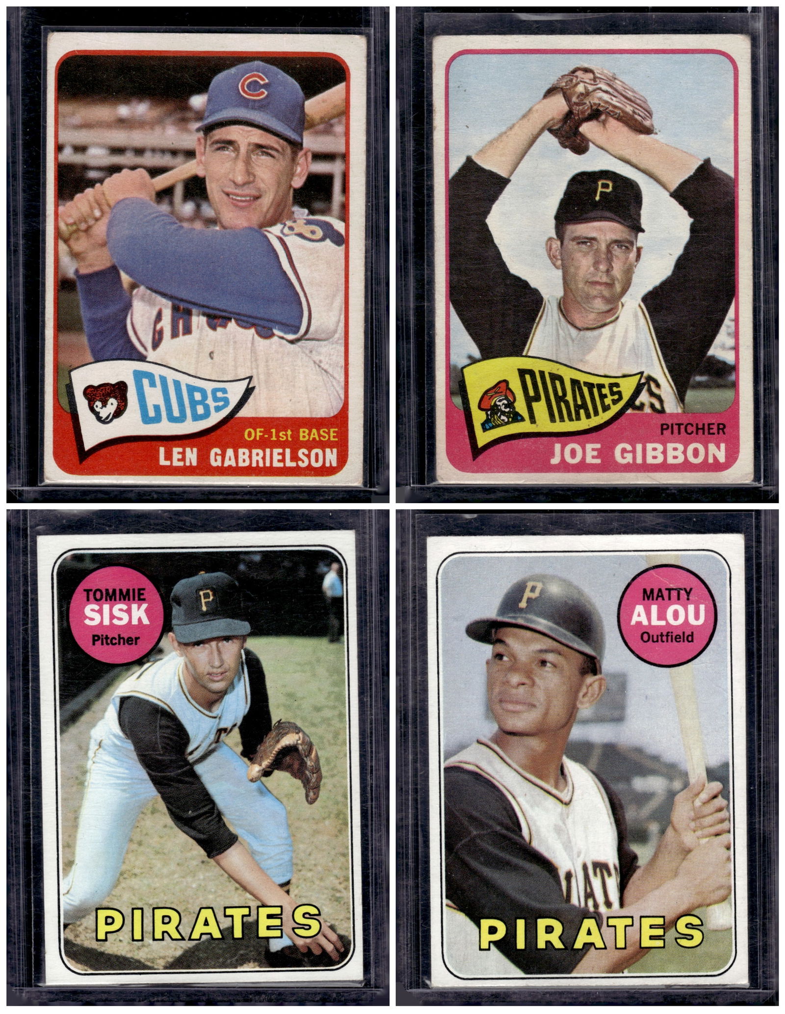 Lot of 4 Topps Vintage Baseball Cards. 2 1965 & 2 1969. See Pics For Condition (1 of 2)