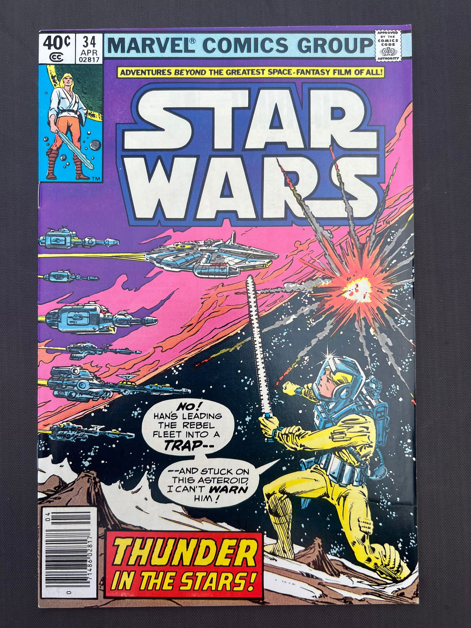 Star Wars Vintage Marvel Comic Book: 1980 #34 April, Newsstand Variation, Thunder in the Stars (1 of 3)