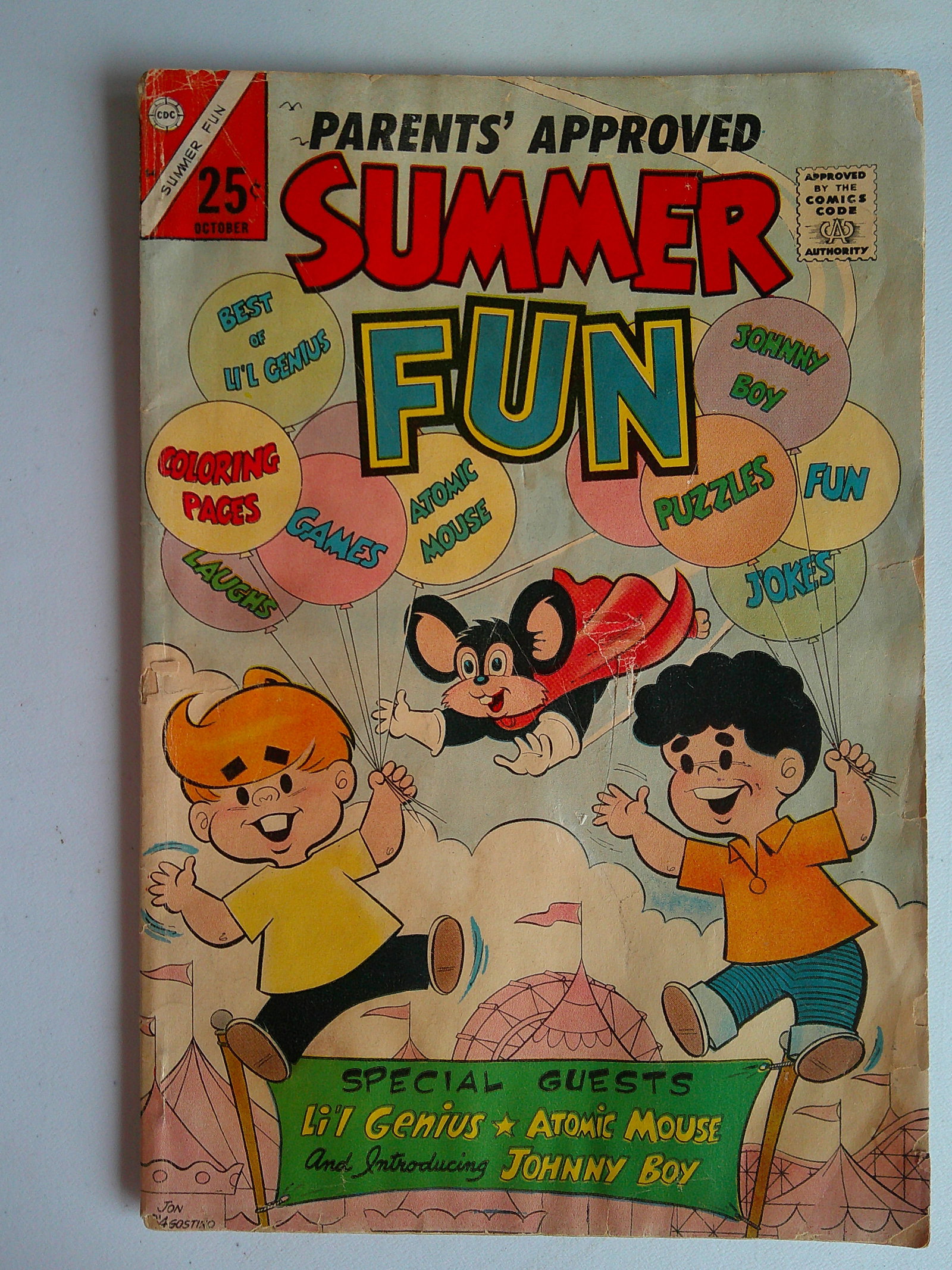 Summer Fun Vintage Silver Age Comic Book: 1966 #54 Charlton Comic Book, Introducing Johnny Boy (1 of 3)
