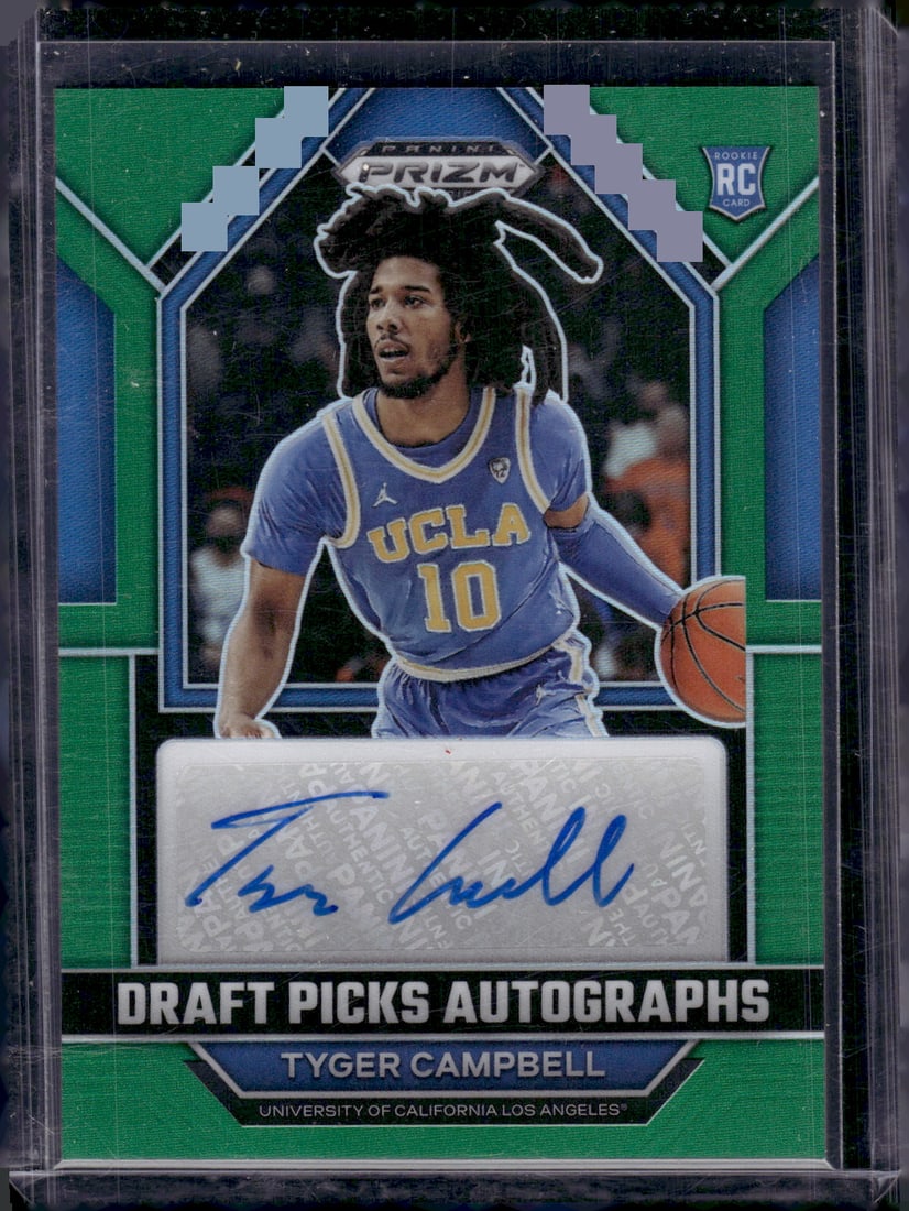 Tyger Campbell Green Prizm Rookie Auto 2023 Prizm Draft Picks #DPA-TCB UCLA (1 of 2)