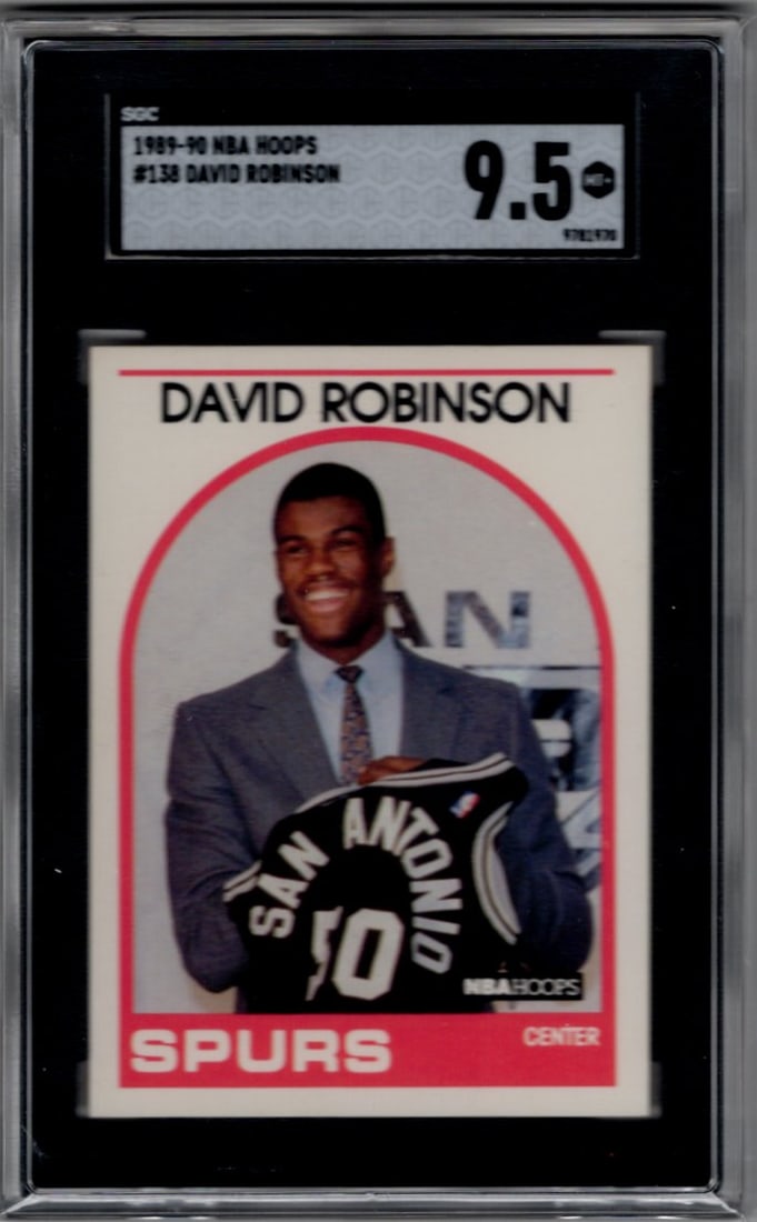 David Robinson Rookie Card 1989-90 NBA Hoops #138 SGC 9.5 San Antonio Spurs (1 of 2)