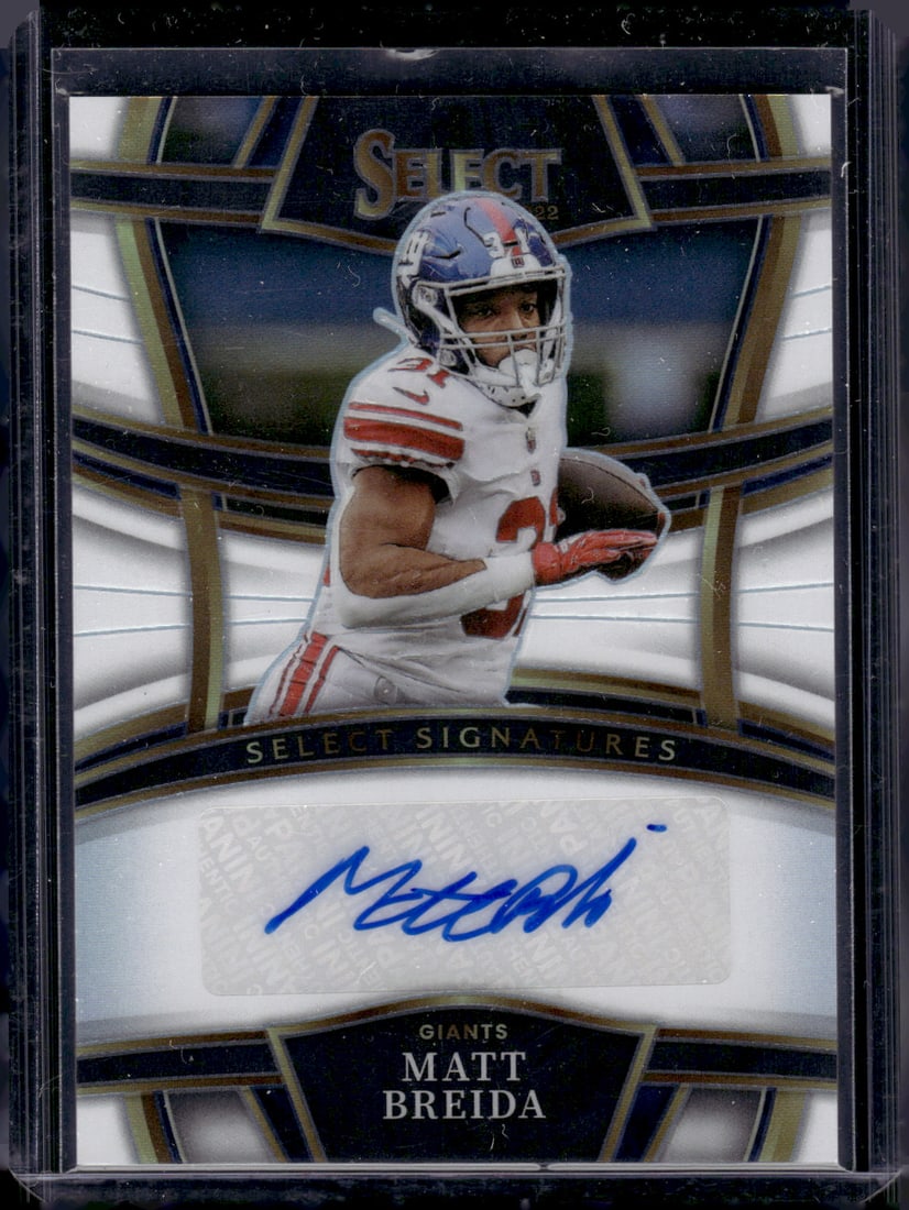 Matt Breida White Prizm Auto /50 2022 Panini Select #SSP-MTB New York Giants (1 of 2)