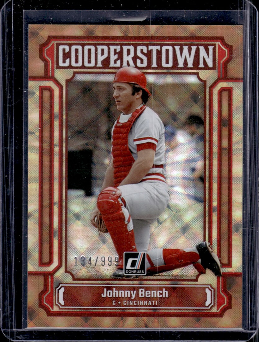 Johnny Bench Cooperstown /999 2023 Panini Donruss #CT9 Cincinnati Reds Baseball Card (1 of 2)