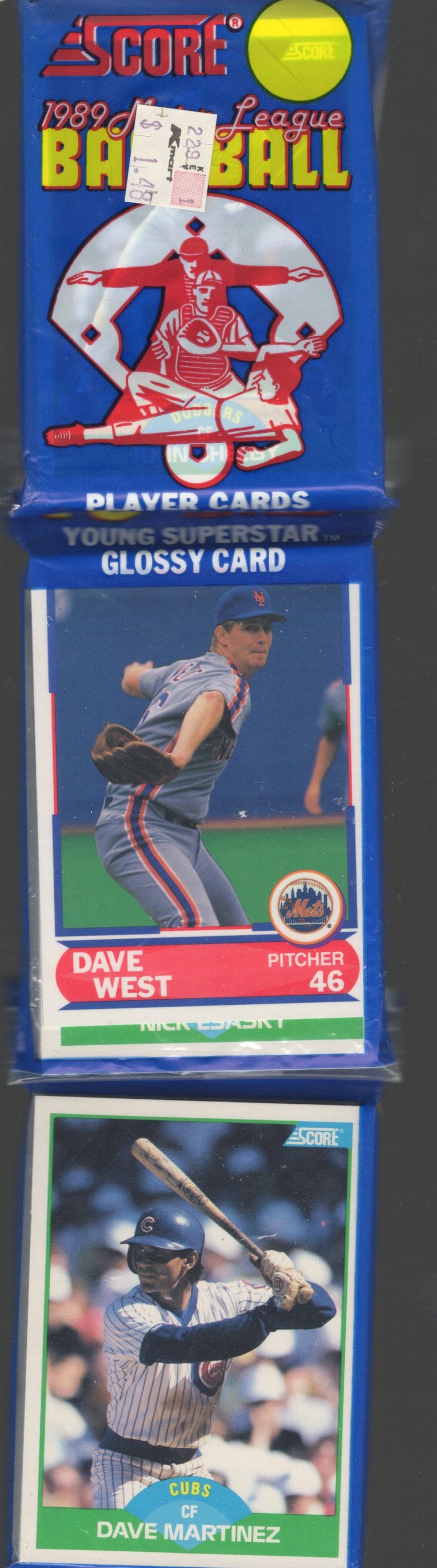 1989 Score Series 1 RACK PACK Vintage Baseball Card Factory Sealed - You Get the Pack Shown: Score Valuable Vintage Rookie Baseball MLB Trading Cards, Old Sports Cards for Sale Near Me, Rookie Cards In this Set Are Randy Johnson, Edgar Martinez, Craig Biggio, John Smoltz, Gary Sheffield, Worl