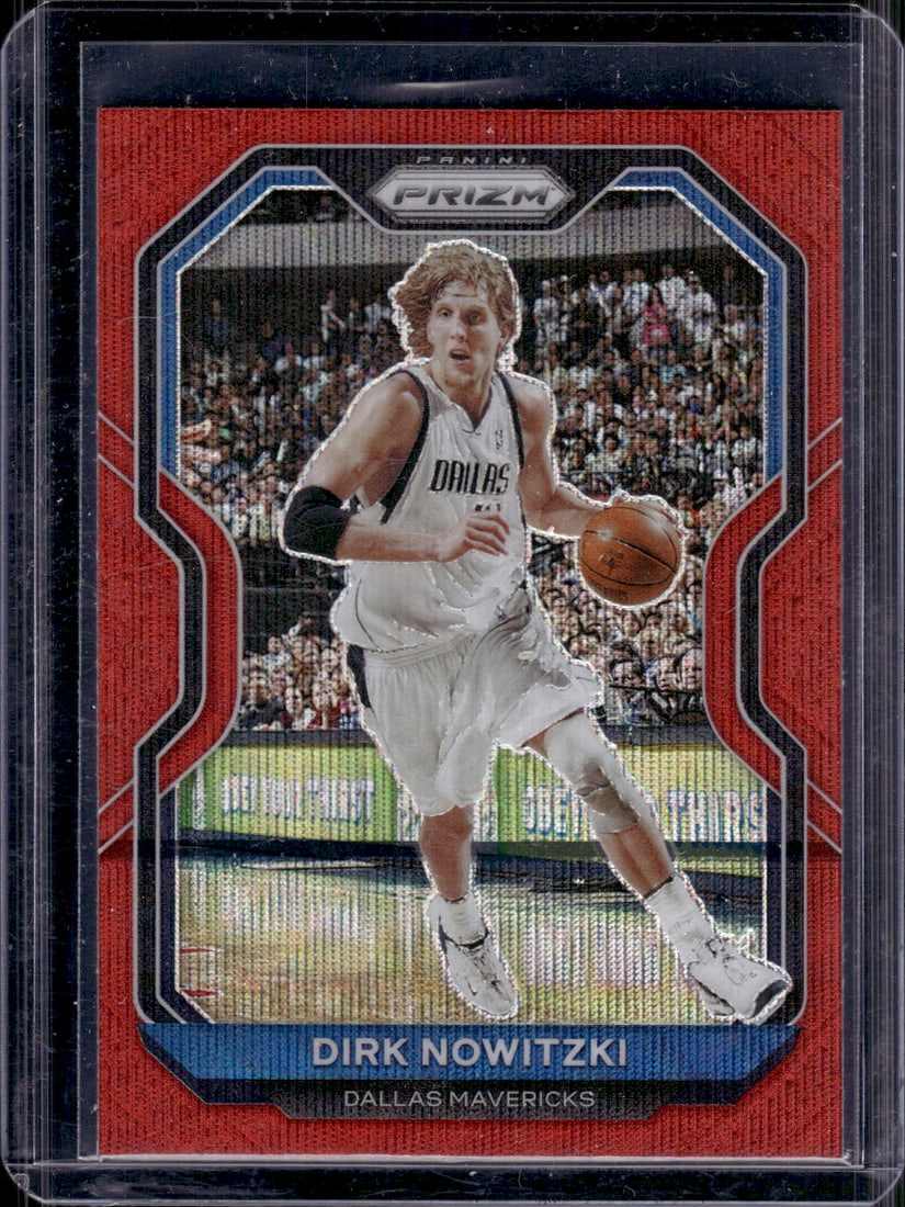 Dirk Nowitzki Red Wave Prizm 2020-21 Panini Prizm #180 Dallas Mavericks (1 of 2)