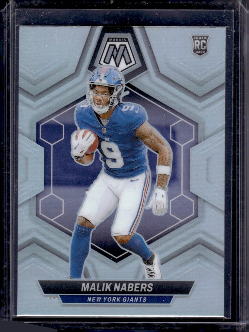 Malik Nabers Rookie Card Silver Prizm 2024 Panini Mosaic #306 New York Giants: Panini Select, Prizm, Mosaic, Contenders, Zenith, Phoenix, Illusions, Absolute, Rookie NFL Sports Trading Cards, SP, SSP, Cards, Football Cards for Sale Near Me, Superbowl & Hall of Fame Player Cards,