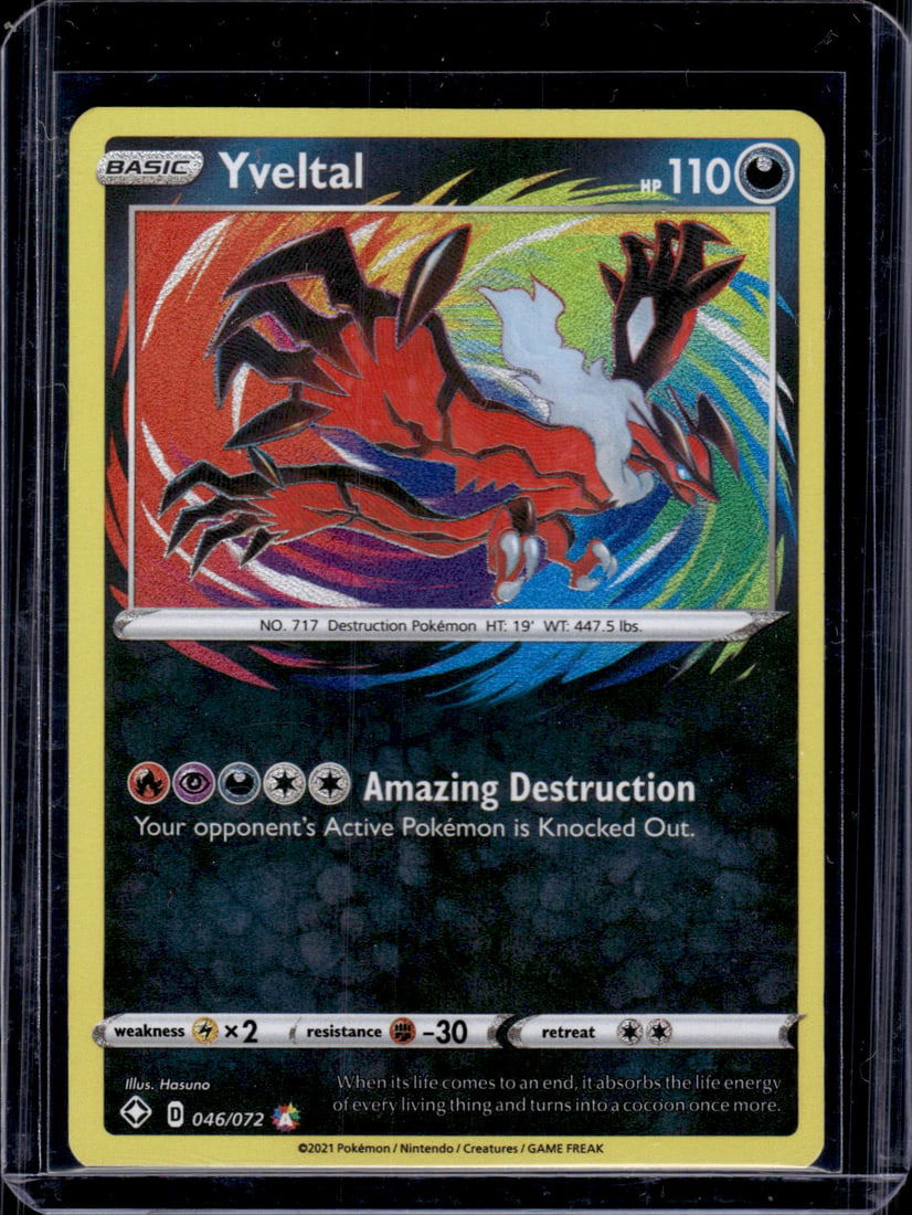 2021 Pokmeon Shining Fates Yveltal Amazing Rare #46: Pokemon Trading Card Game Cards, Charizard, Pikachu, Mewto, EX, Referse Holo, Holo Rare Cards, Secret Rare Cards, Full Art Cards, Evee, 3 Stars Ultra Rare Cards, Double Rare, Illustration Rare, Specia