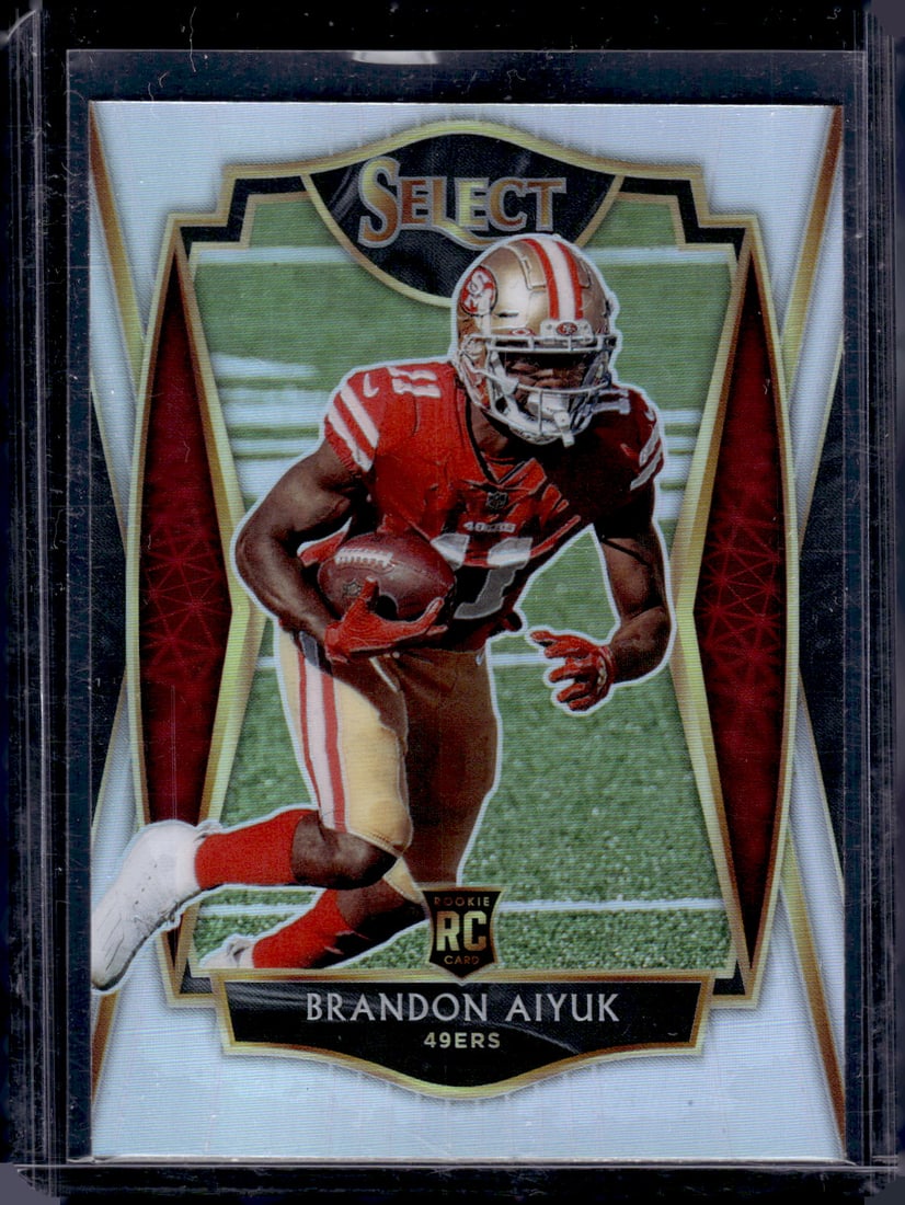 Bradon Aiyuk Rookie Card Silver Prizm 2020 Panini Select #166 49ers Football Card: Panini Select, Prizm, Mosaic, Contenders, Zenith, Phoenix, Illusions, Absolute, Rookie NFL Sports Trading Cards, SP, SSP, Cards, Football Cards for Sale Near Me, Superbowl & Hall of Fame Player Cards,