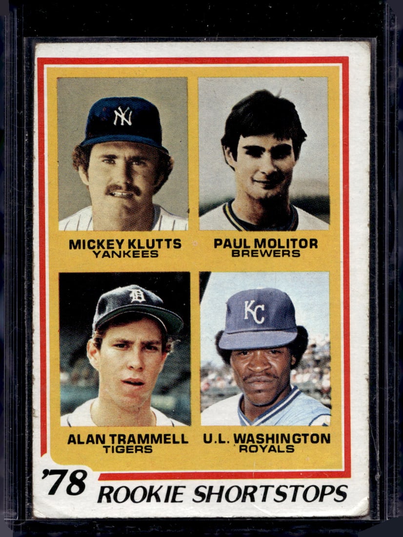 1978 Rookie Shortstops Alan Trammell, Paul Molitor 1978 Topps #707 Crease Bottom Right See Pics (1 of 1)