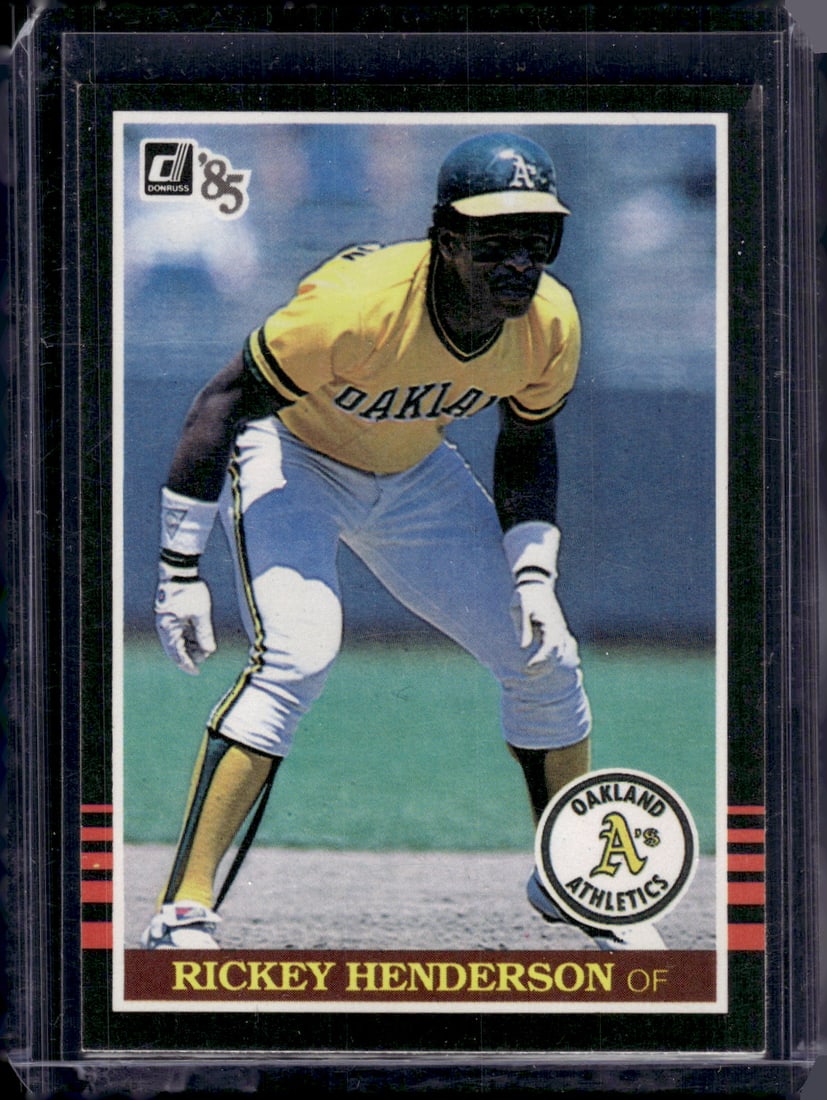 Rickey Henderson 1985 Donruss #176 Oakland A's: Donruss Baseball MLB Trading & Sports Cards, Sports Cards for Sale Near Me, Prizm, Mosaic, Select, SP, SSP, Auction Memorabilia Lots for Sale On Line, World Series & Hall of Fame Players, Diamond King
