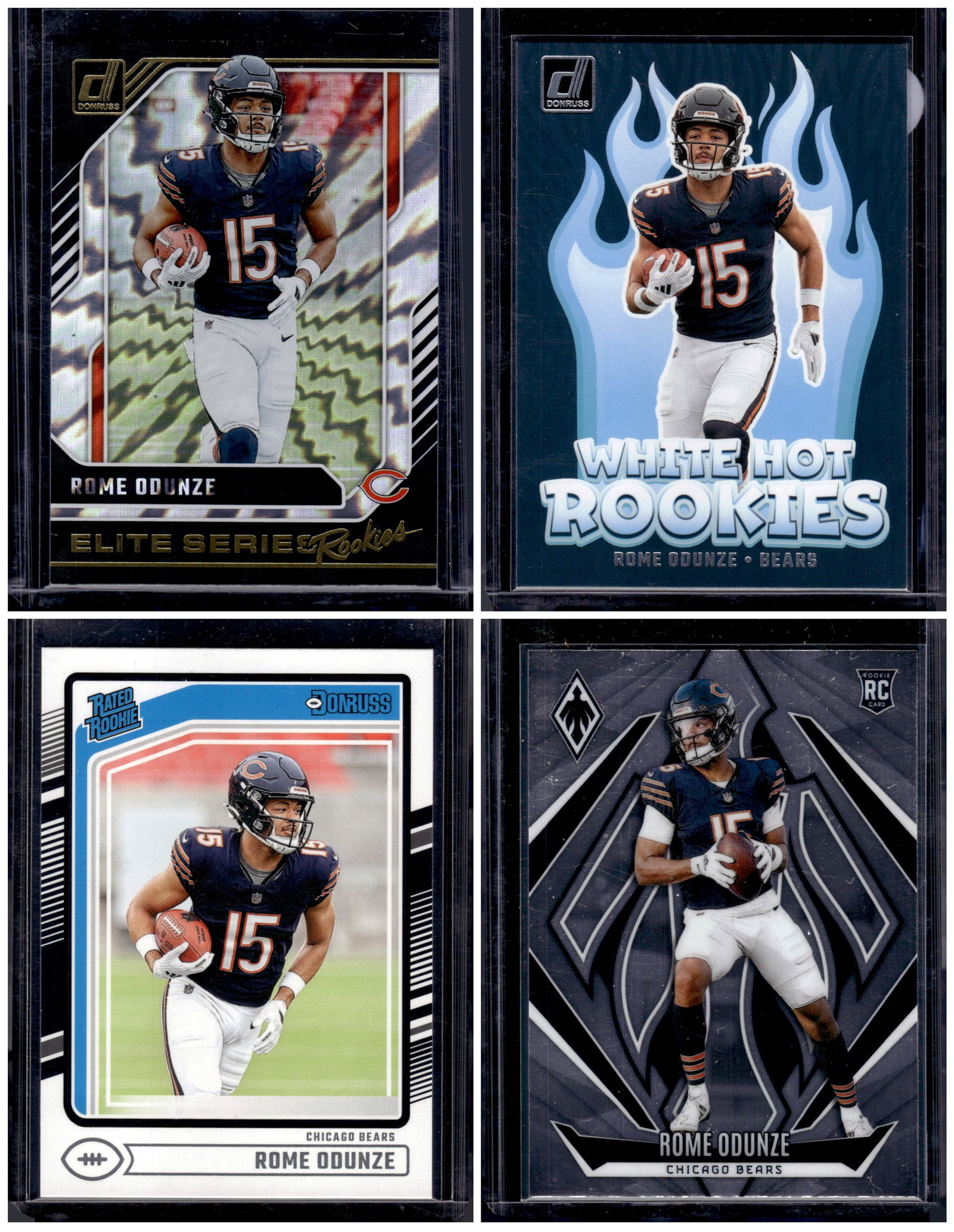 Lot of Rome Odunze Rookie Cards. All Panini, All Different. See Pictures: Panini Select, Prizm, Mosaic, Contenders, Zenith, Phoenix, Illusions, Absolute, Rookie NFL Sports Trading Cards, SP, SSP, Cards, Football Cards for Sale Near Me, Superbowl & Hall of Fame Player Cards,