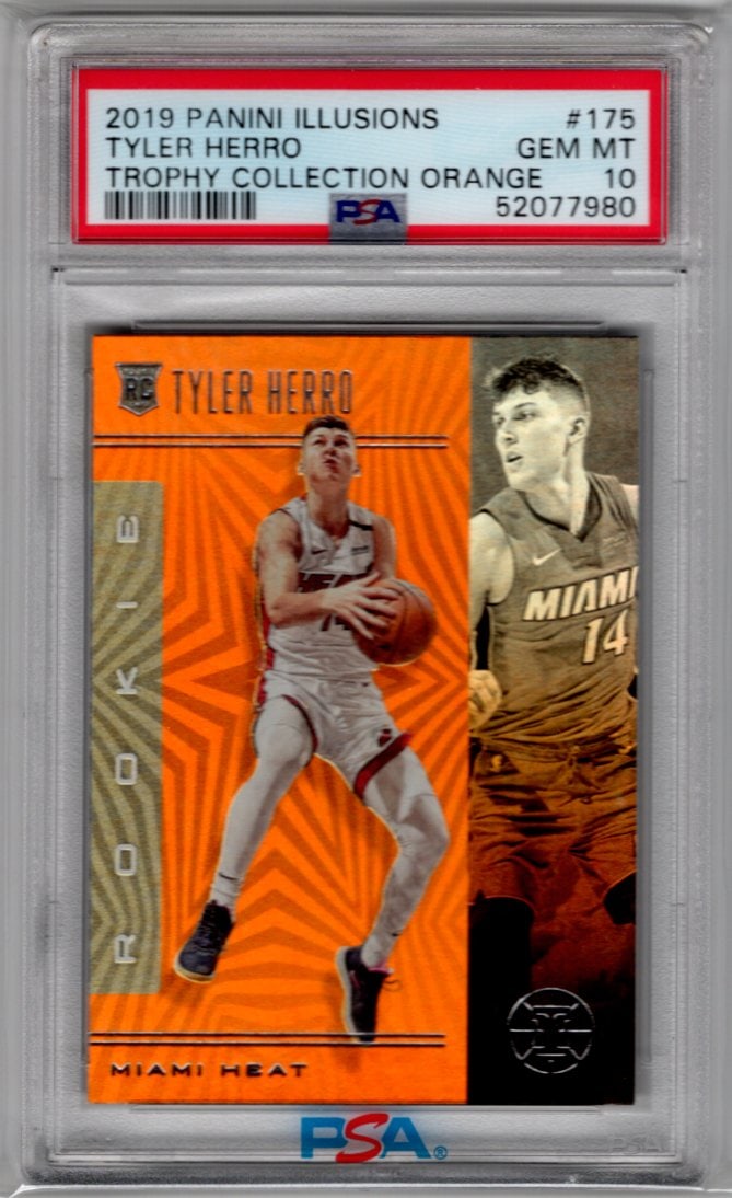 Tyler Herro Rookie Card Orange 2019-20 Illusions #175 PSA 10 Miami Heat, POP 11! (1 of 2)
