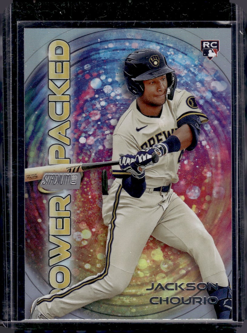 Jackson Chourio Rookie Card Power Packed 2024 Topps Stadium Club #PP-28 Brewers: Topps Baseball MLB Trading & Sports Cards, Sports Cards for Sale Near Me, World Series & Hall of Fame Players Memorabilia, Refractors, X-Fractors, Numbered, SP, SSP, Valuable Auction Memorabilia Lots 