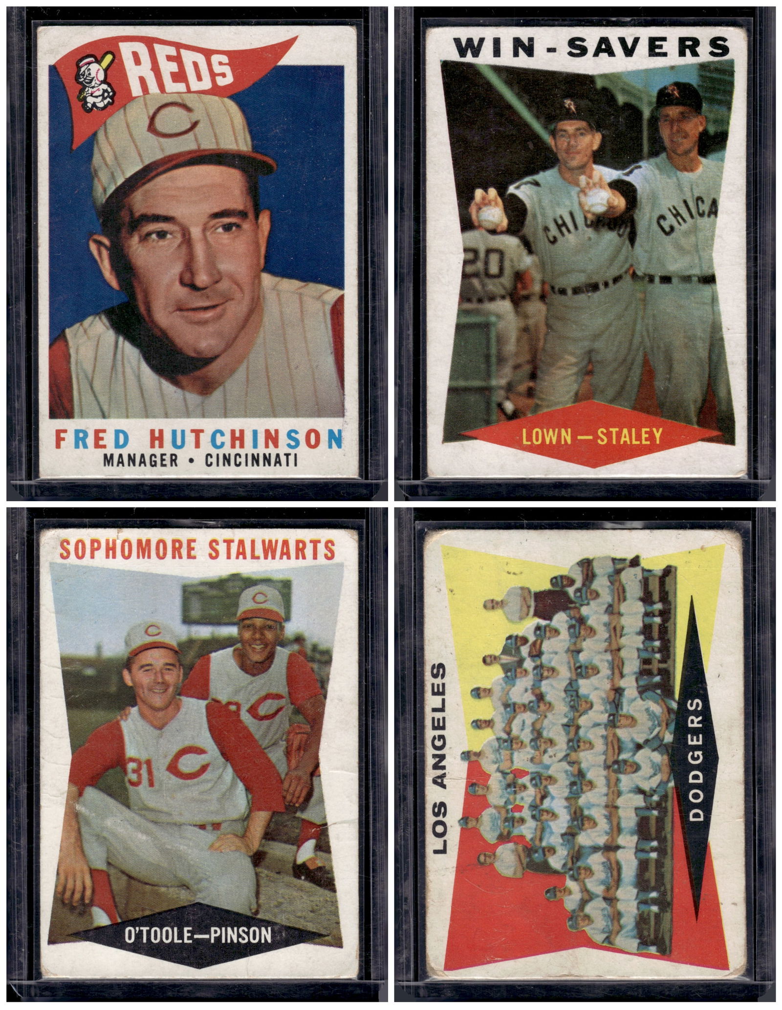 Lot of 4 1960 Topps Vintage Baseball Cards All Different. Conditions Vary, See Pictures (1 of 2)