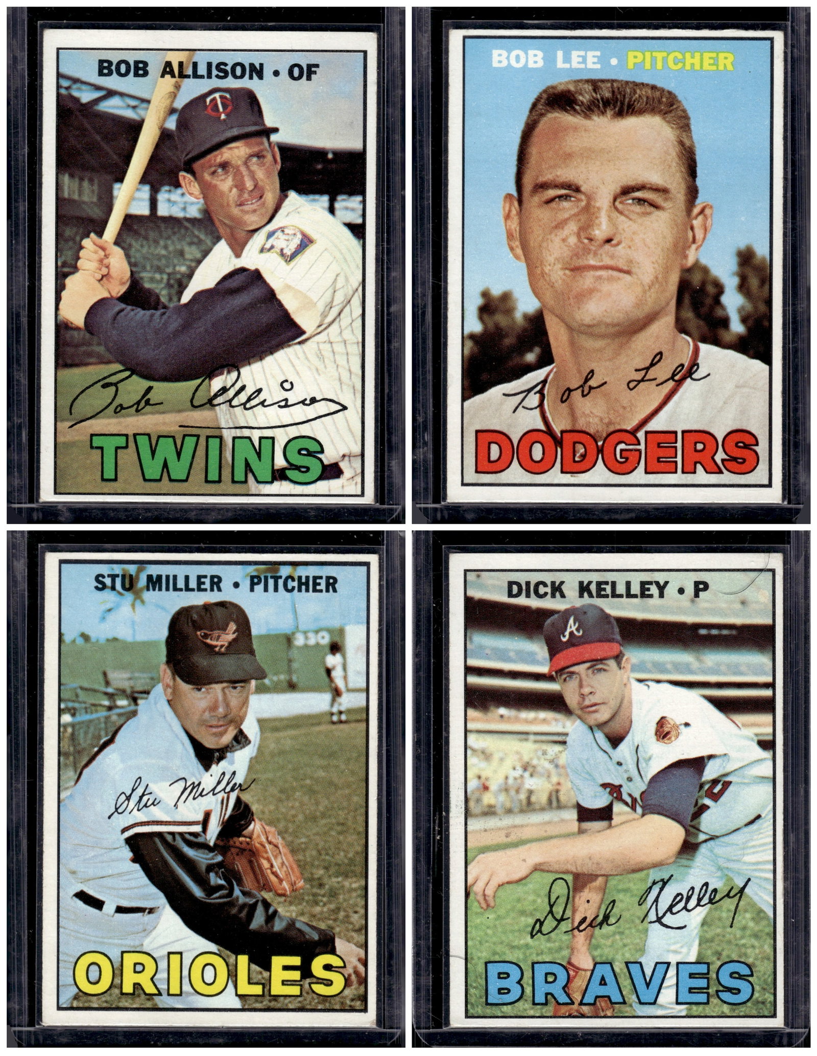 Lot of 4 1967 Topps Vintage Baseball Cards All Different. See Pictures For Condition (1 of 2)