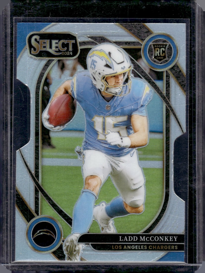 Ladd McConkey Rookie Card Silver Prizm Die Cut 2024 Panini Select #268 Chargers: Panini Select, Prizm, Mosaic, Contenders, Zenith, Phoenix, Illusions, Absolute, Rookie NFL Sports Trading Cards, SP, SSP, Cards, Football Cards for Sale Near Me, Superbowl & Hall of Fame Player Cards,