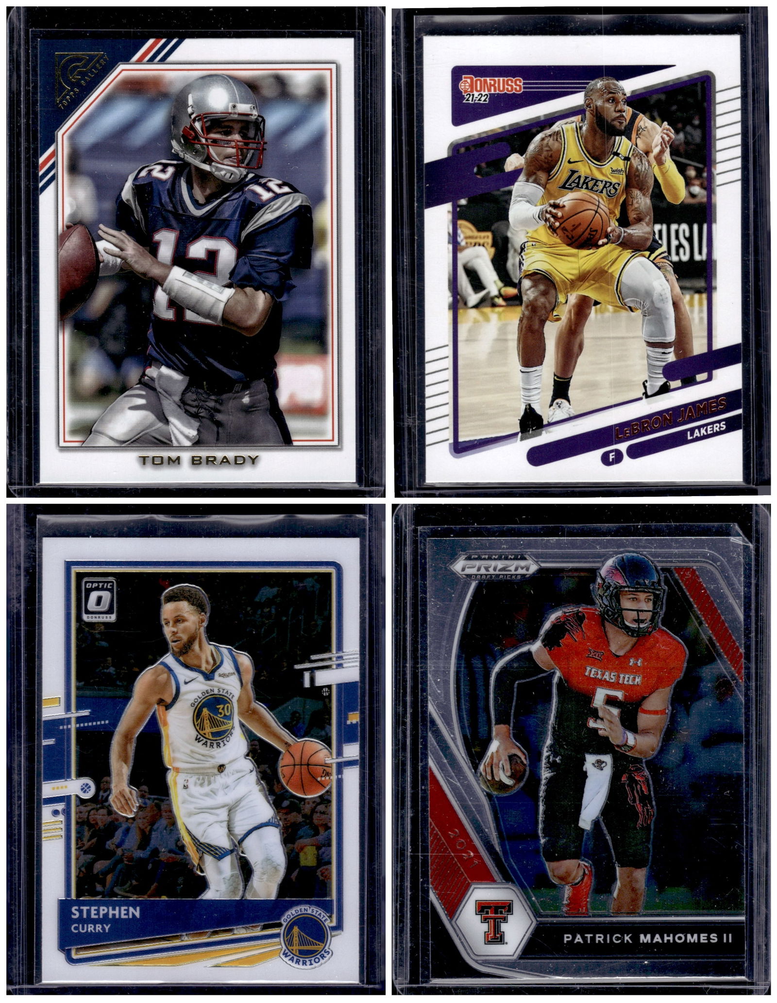 Multi Sport Lot of 4 Superstars. Tom Brady, LeBron James, Patrick Mahomes, Stephen Curry (1 of 1)