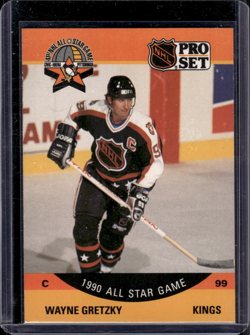Wayne Gretzky 1990-91 Pro Set #340 Oilers, Kings: Pro Set Vintage NHL Hockey Trading & Sports Cards, Old Sports Cards for Sale Near Me, Stanley Cup & Hall of Fame Players, Valuable Auction Memorabilia Lots for Sale On Line