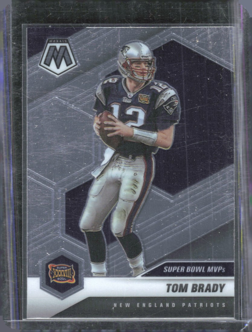 Tom Brady Super Bowl MVP's 2021 Panini Mosaic #282 Football Card, New England Patriots (1 of 2)