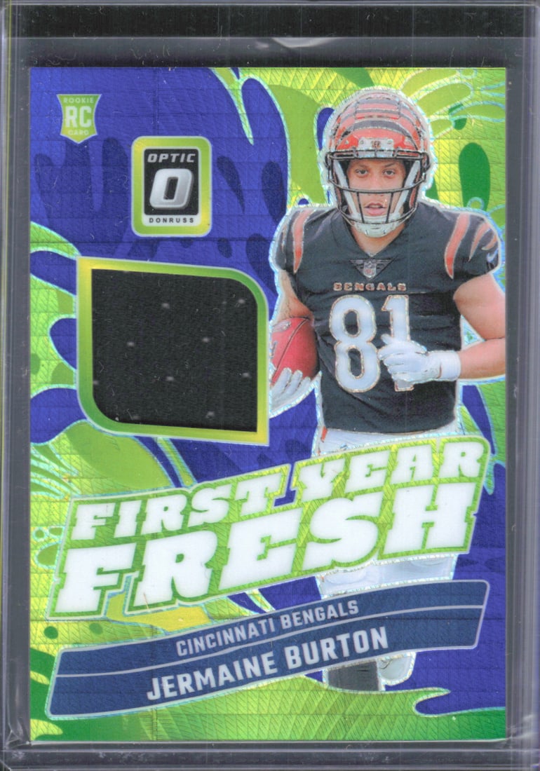 Jermaine Burton Rookie 1st Year Fresh 2024 Donruss Optic Neon Green Pulsar Patch Card: Donruss Optic Football NLF Trading & Sports Cards, Sports Cards for Sale Near Me, Valuable Memorabilia Auction Lots Sold On Line, SP, SSP