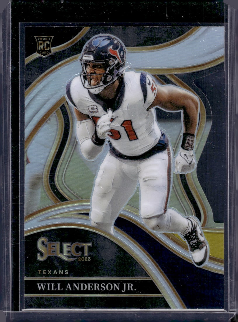 Will Anderson Jr. Rookie Card Black/Gold Club Level Prizm Die Cut 2023 Select #207 Texans: Panini Select, Prizm, Mosaic, Contenders, Zenith, Phoenix, Illusions, Absolute, Rookie NFL Sports Trading Cards, SP, SSP, Cards, Football Cards for Sale Near Me, Superbowl & Hall of Fame Player Cards,