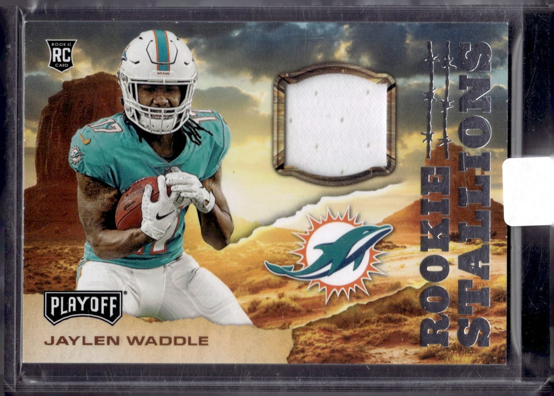 Jaylen Waddle Rookie Stallions Patch 2021 Panini Playoff #RS-JWA Miami Dolphins (1 of 2)
