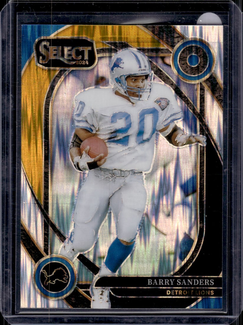 Barry Sanders Black/Gold Shock Prizm Club Level 2024 Select #208 Detroit Lions (1 of 2)