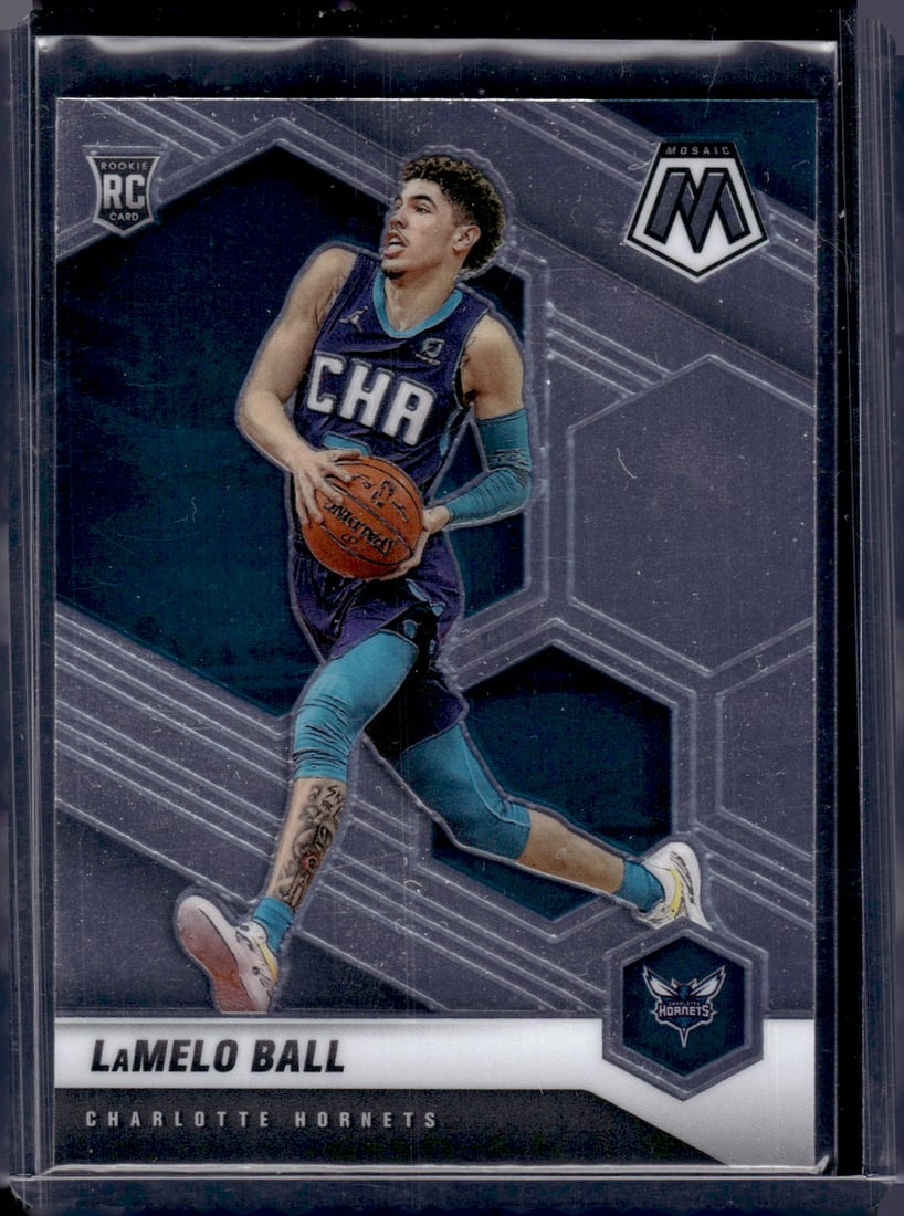 LaMelo Ball Rookie Card 2020-21 Panini Mosaic #202 Charlotte Hornets: Panini Select, Prizm, Mosaic, Contenders, Revolution, Phoenix, NBA Hoops, Rookie NFL Sports Trading Cards, Silver, SP, SSP, Wave Prizms, Numbered Cards, Basketball sports Cards for Sale Near Me, NBA C