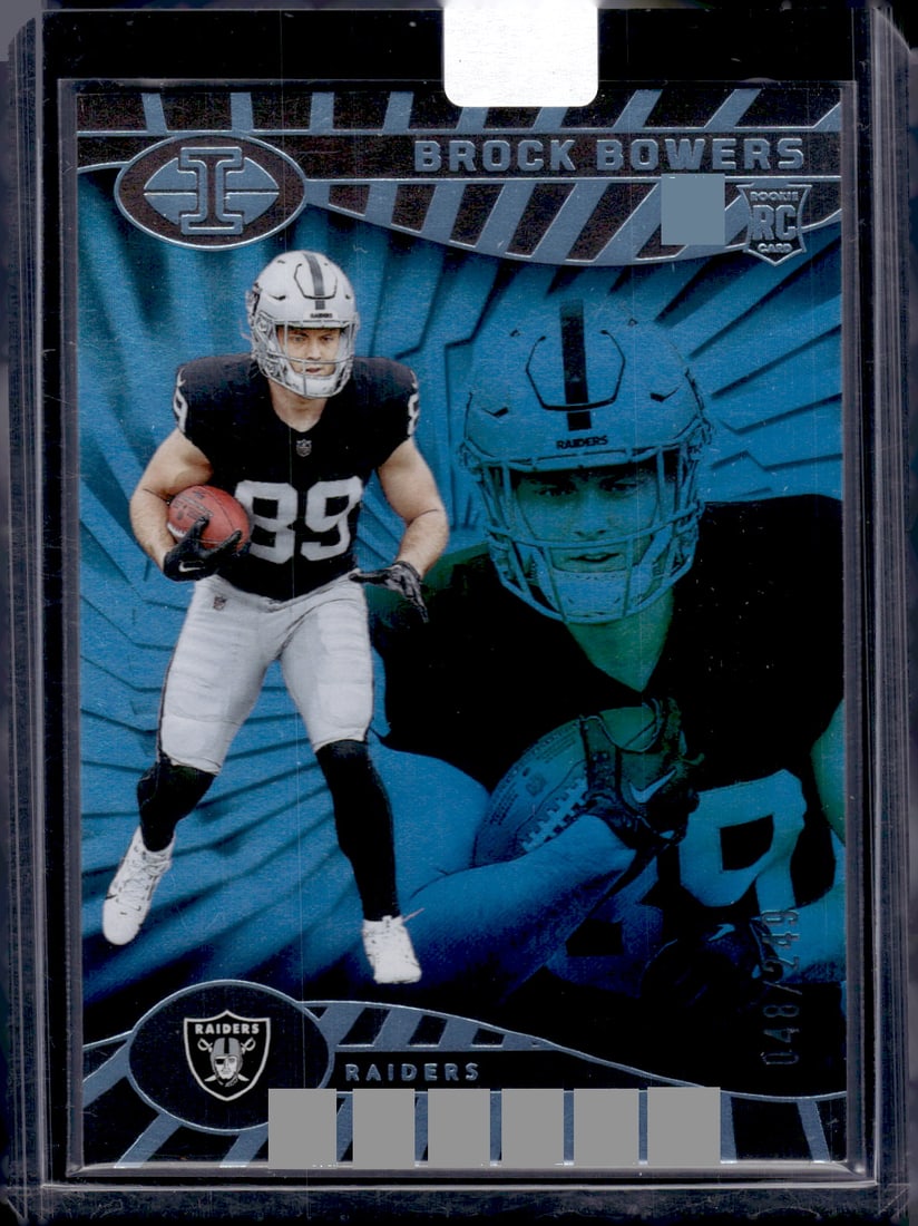 Brock Bowers Rookie Card Light Blue Trophy Collection /249 2024 Illusions #47 Raiders: Panini Select, Prizm, Mosaic, Contenders, Zenith, Phoenix, Illusions, Absolute, Rookie NFL Sports Trading Cards, SP, SSP, Cards, Football Cards for Sale Near Me, Superbowl & Hall of Fame Player Cards,