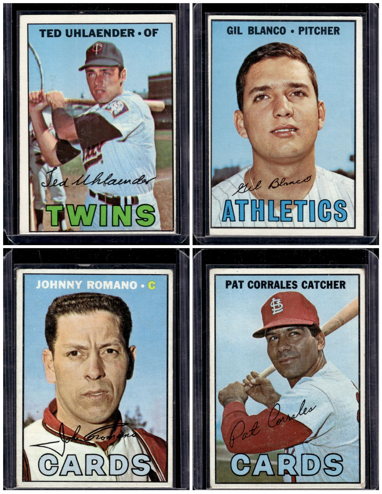 Lot of 4 1967 Topps Vintage Baseball Cards. All Different, See Pictures For Condition (1 of 2)