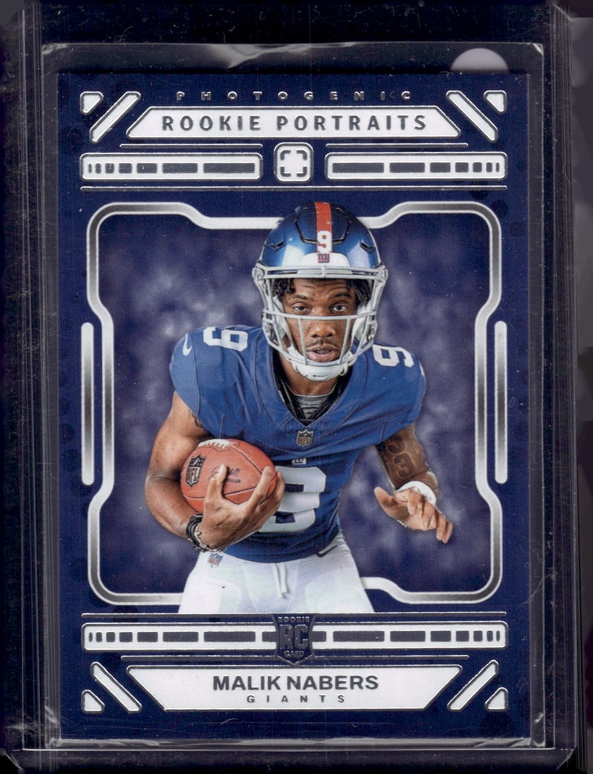 Malik Nabers Rookie Portraits 2024 Panini Photogenic #198 New York Giants: Panini Select, Prizm, Mosaic, Contenders, Zenith, Phoenix, Illusions, Absolute, Rookie NFL Sports Trading Cards, SP, SSP, Cards, Football Cards for Sale Near Me, Superbowl & Hall of Fame Player Cards,
