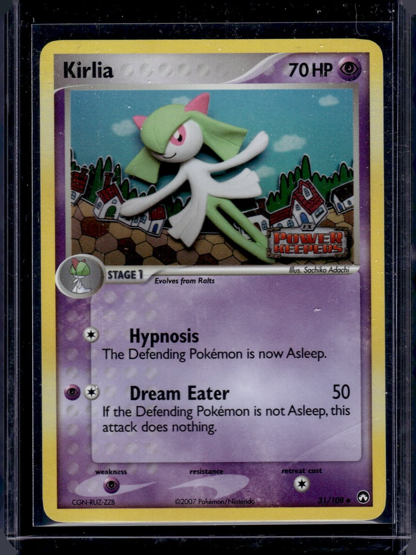 2007 Pokemon Power Keepers Kirlia #31: Pokemon Trading Card Game Cards, Charizard, Pikachu, Mewto, EX, Referse Holo, Holo Rare Cards, Secret Rare Cards, Full Art Cards, Evee, 3 Stars Ultra Rare Cards, Double Rare, Illustration Rare, Specia