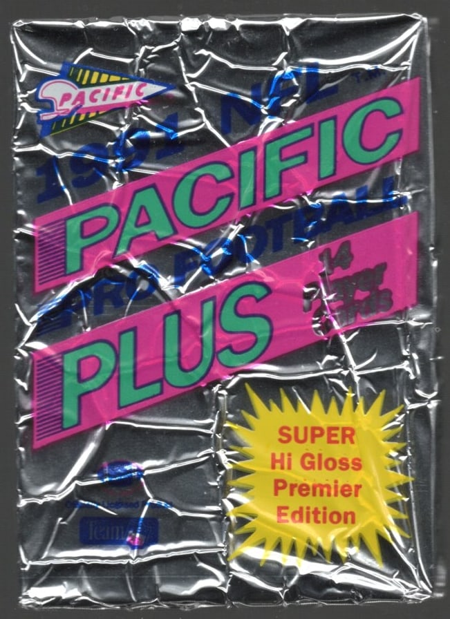 1991 Pacific Plus Premier Edition Football Retail Box Wax Pack - Super Hi Gloss! (1 of 1)