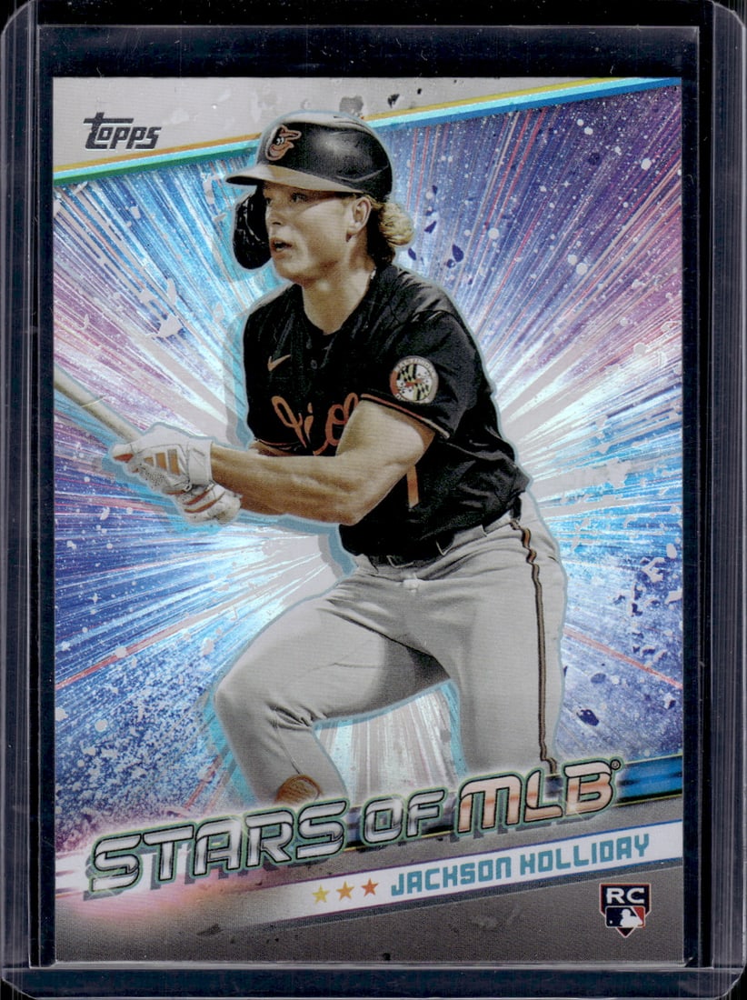 Jackson Holliday Rookie Card Stars of MLB 2024 Topps #SMLB-83 Baltimore Orioles: Topps Baseball MLB Trading & Sports Cards, Sports Cards for Sale Near Me, World Series & Hall of Fame Players Memorabilia, Refractors, X-Fractors, Numbered, SP, SSP, Valuable Auction Memorabilia Lots 