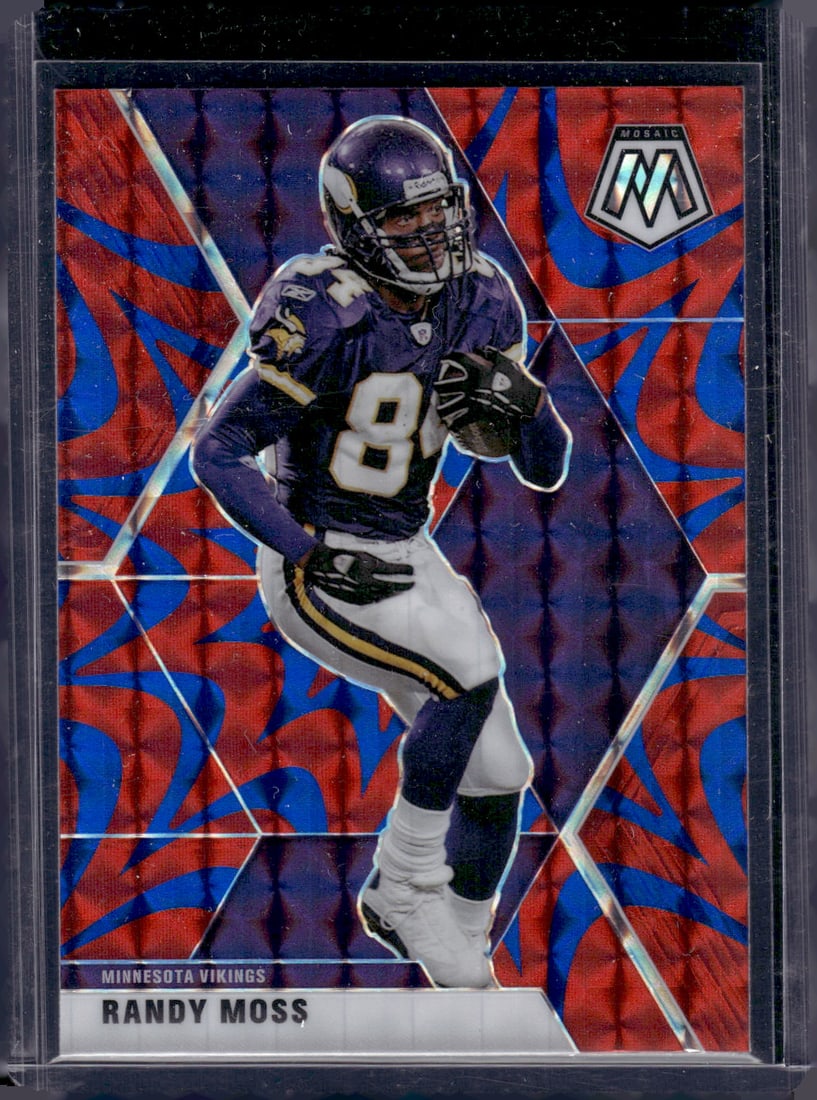 Randy Moss Blue Reactive Prizm 2020 Panini Mosaic #133 Minnesota Vikings (1 of 2)