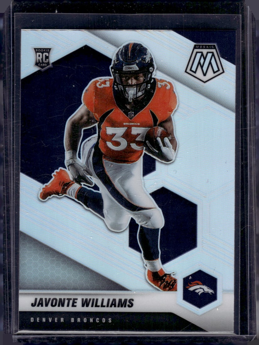 Javonte Williams Rookie Card Silver Prizm 2021 Panini Mosaic #315 Broncos, Cowboys (1 of 2)