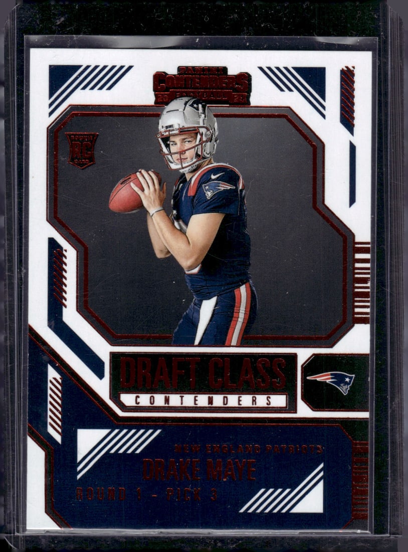 Drake Maye Rookie Card Draft Class Red 2024 Panini Contenders #3 Patriots (1 of 2)