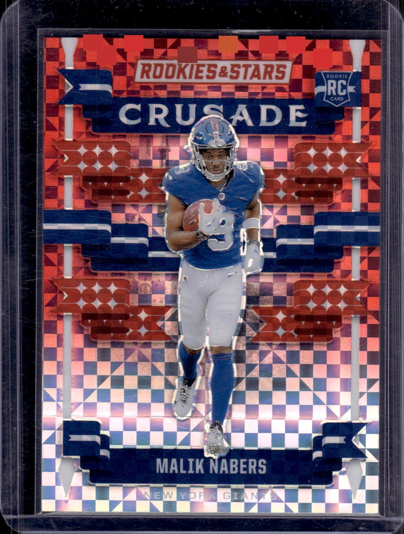 Malik Nabers Rookie Card Crusade Red Plaid Prizm 2024 Rookies & Stars #C-MNS Giants: Panini Select, Prizm, Mosaic, Contenders, Zenith, Phoenix, Illusions, Absolute, Rookie NFL Sports Trading Cards, SP, SSP, Cards, Football Cards for Sale Near Me, Superbowl & Hall of Fame Player Cards,
