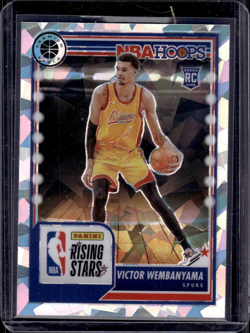 Victor Wembanyama Rookie Card Cracked Ice 2023-24 Premium Stock #282 San Antonio Spurs: Panini Select, Prizm, Mosaic, Contenders, Revolution, Phoenix, NBA Hoops, Rookie NFL Sports Trading Cards, Silver, SP, SSP, Wave Prizms, Numbered Cards, Basketball sports Cards for Sale Near Me, NBA C