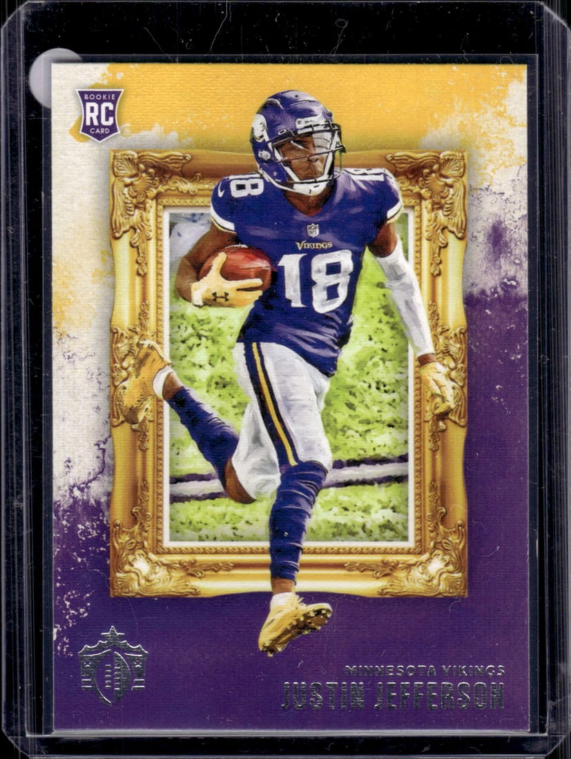 Justin Jefferson Rookie Card 2020 Chronicles Gridiron Kings #GK-13 Minnesota Vikings: Panini Select, Prizm, Mosaic, Contenders, Zenith, Phoenix, Illusions, Absolute, Rookie NFL Sports Trading Cards, SP, SSP, Cards, Football Cards for Sale Near Me, Superbowl & Hall of Fame Player Cards,